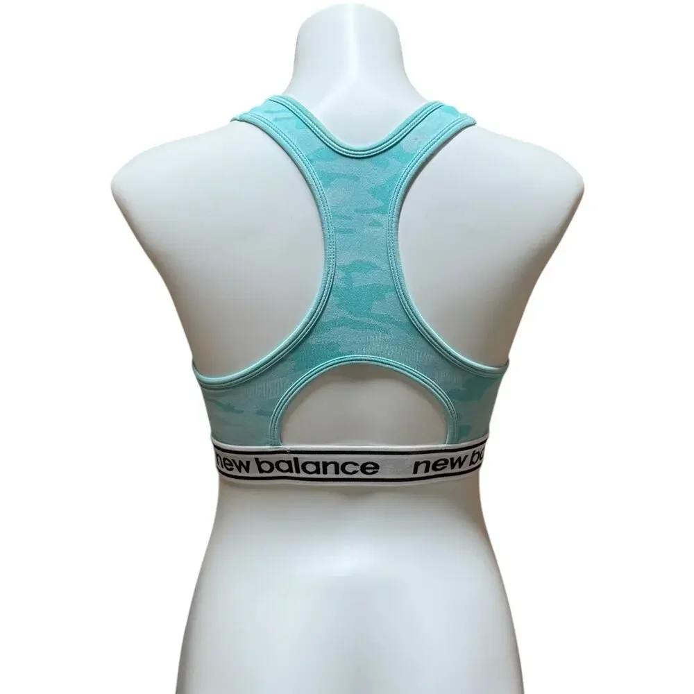 NB New Balance Medium Support Racerback Sports Bra Aquamarius Medium